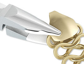 Crimping cord end to the chain